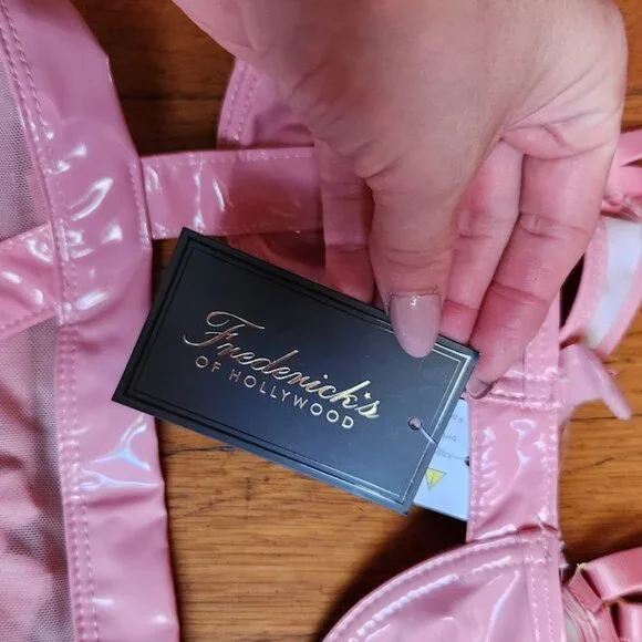 Frederick's of Hollywood Makayla Pink Patent Leather Teddy - Picture 6 of 8